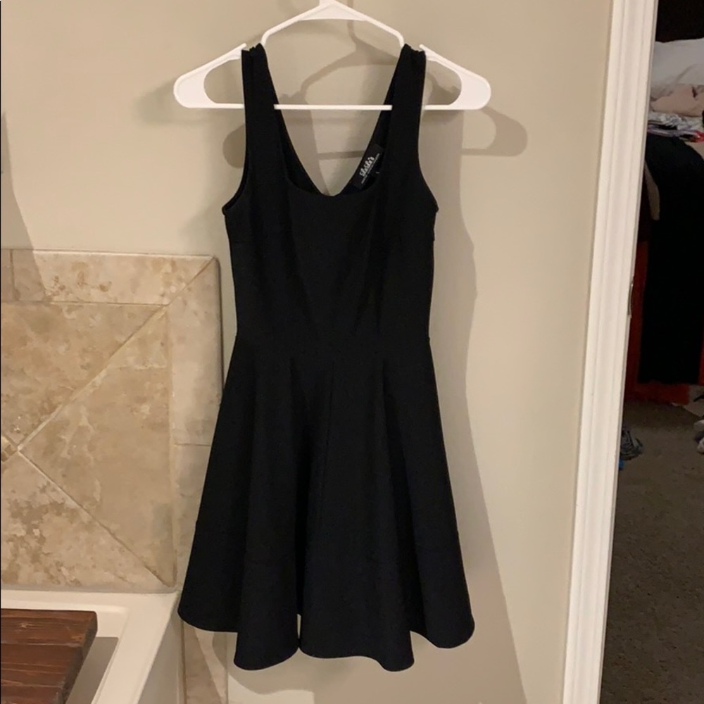 Lulus Home Before Daylight Black Skater Dress
